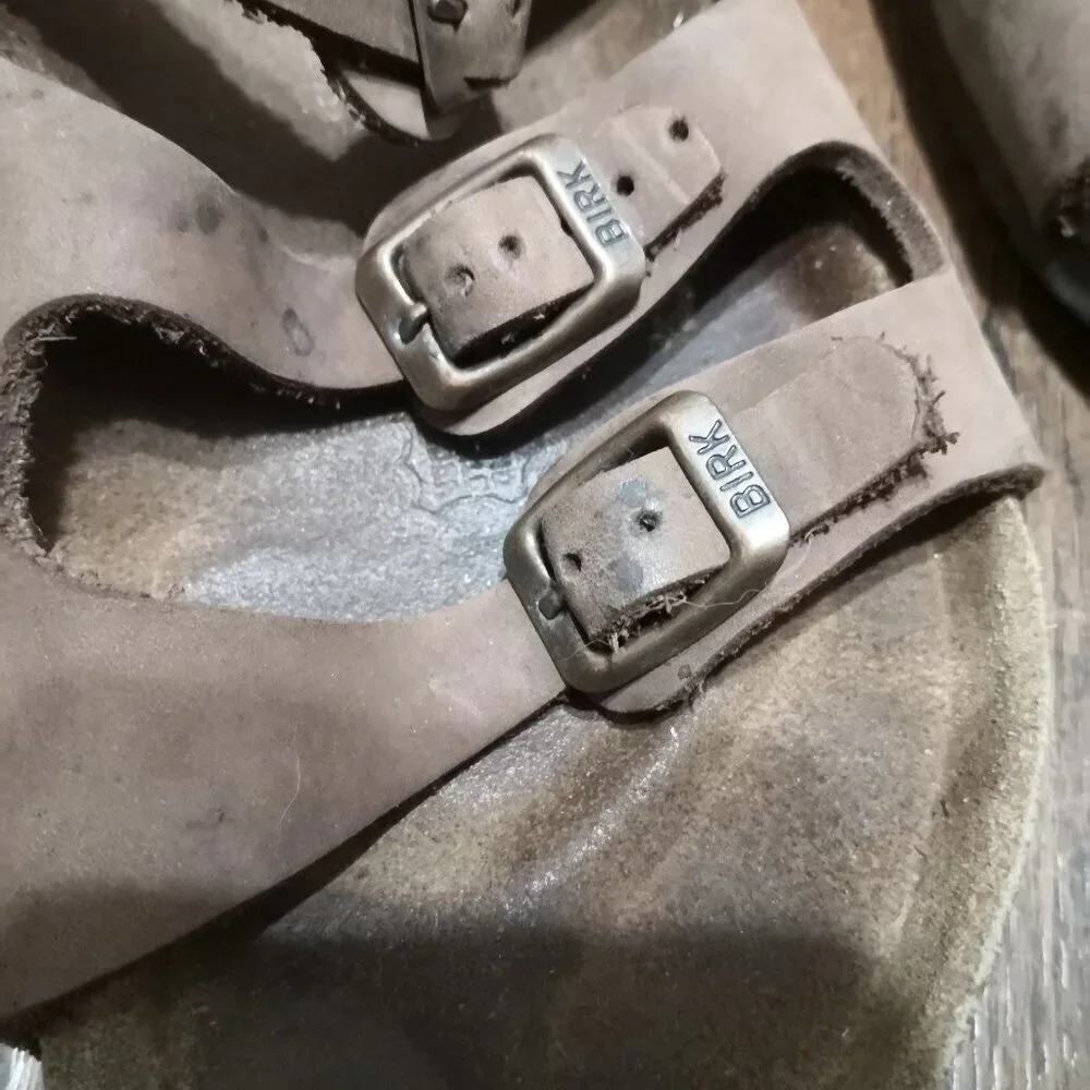 Birkenstock Florida 3 Strap Buckle Leather Sandals Men's 6 Ladies 8‎